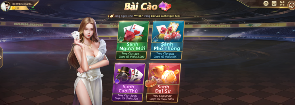 Sảnh game bài cào bongvip